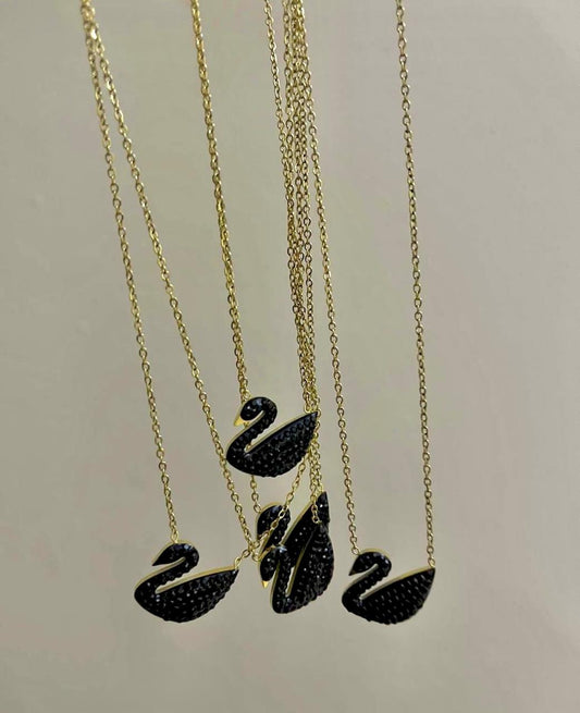 Gold Stylish Duck Pendant Swan Chain Necklace For Women's & Girls